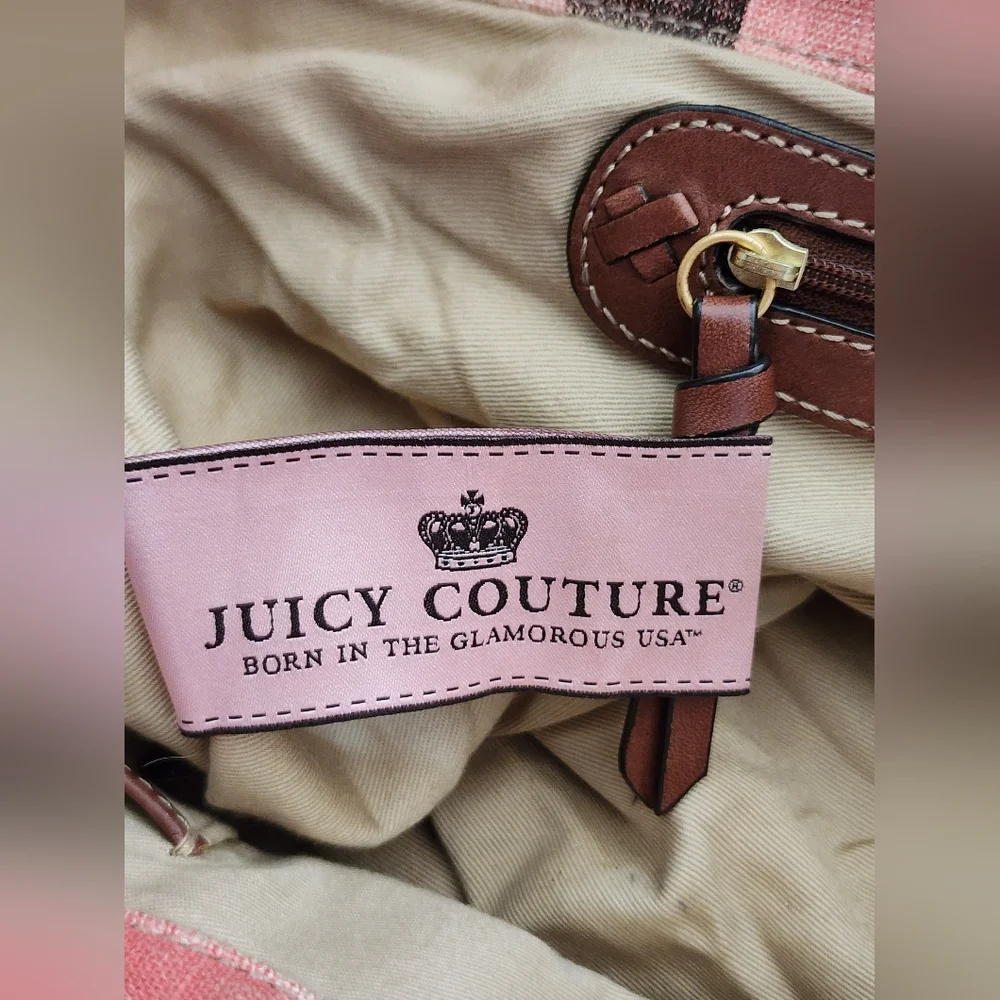 JUICY COUTURE shoulder bag linen blend & leather
